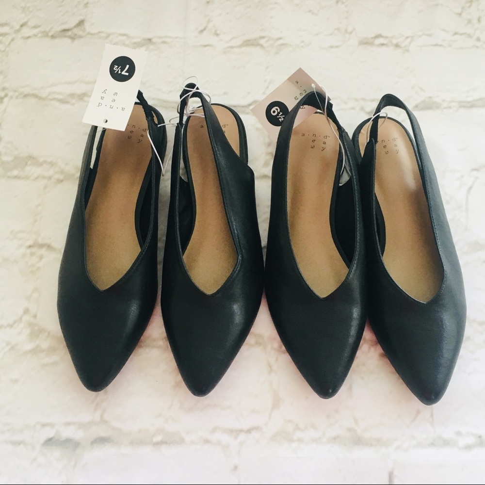 A New Day Choked Back Sling Back Ballet Thrift NWT - Picture 4 of 6
